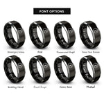font options for inside engraving on black & grey decibel meter rings