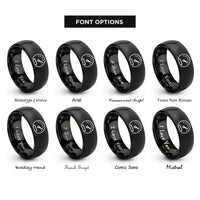 font options for inside engraving on black decibel meter rings