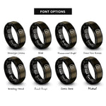 font options for inside engraving on gunmetal & black decibel meter rings