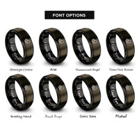 font options for inside engraving on gunmetal & black deck lines carabiner rings