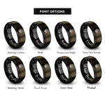 font options for inside engraving on gunmetal & black deco scallop rings