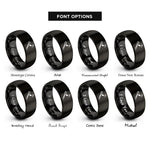 font options for inside engraving on black decrescendo note rings
