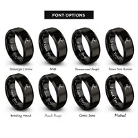 font options for inside engraving on black decrescendo note rings