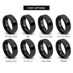 font options for inside engraving on black decrescendo note rings