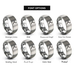 font options for inside engraving on silver decrescendo note rings