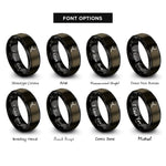 font options for inside engraving on gunmetal & black decrescendo note rings