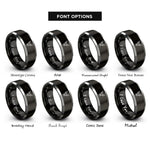 font options for inside engraving on black & silver deer rings