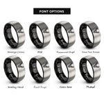 font options for inside engraving on black & grey deer rings
