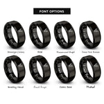 font options for inside engraving on black deer rings