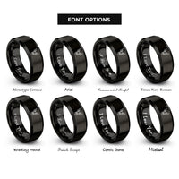 font options for inside engraving on black deer rings