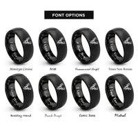 font options for inside engraving on black deer rings
