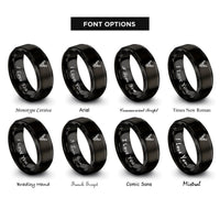 font options for inside engraving on black deer rings