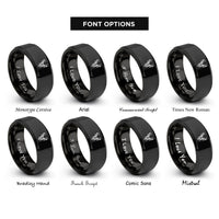 font options for inside engraving on black deer rings