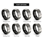 font options for inside engraving on black & gray deer buck rings