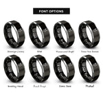 font options for inside engraving on black & grey deer buck rings