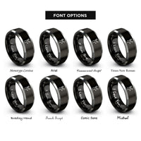 font options for inside engraving on black & grey deer buck rings