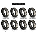 font options for inside engraving on black & gray deer buck rings