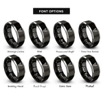 font options for inside engraving on black & grey deer buck rings