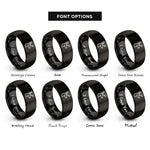font options for inside engraving on black deer buck rings