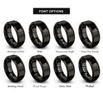 font options for inside engraving on black deer buck rings