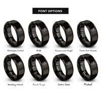 font options for inside engraving on black deer buck rings