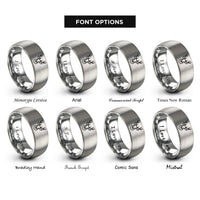 font options for inside engraving on grey deer buck rings