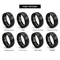 font options for inside engraving on black deer doe rings