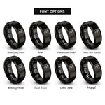 font options for inside engraving on black deer doe rings