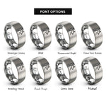 font options for inside engraving on grey deer doe rings
