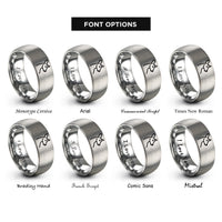 font options for inside engraving on grey deer doe rings