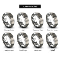 font options for inside engraving on silver deer doe rings