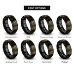 font options for inside engraving on gunmetal & black deer doe rings