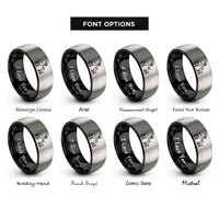 font options for inside engraving on black & grey deer fawn nuzzle rings