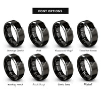 font options for inside engraving on black & gray deer fawn nuzzle rings