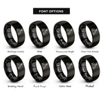 font options for inside engraving on black deer fawn nuzzle rings