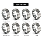 font options for inside engraving on silver deer rings