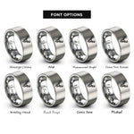 font options for inside engraving on grey deer rings