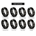 font options for inside engraving on black & silver deer skull antlers rings