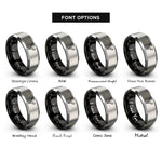 font options for inside engraving on black & gray deer skull antlers rings