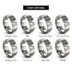 font options for inside engraving on silver deer skull antlers rings