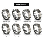 font options for inside engraving on grey deer skull antlers rings