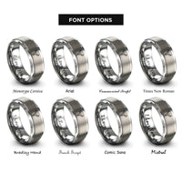 font options for inside engraving on grey deer skull antlers rings