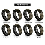 font options for inside engraving on gunmetal & black deer skull antlers rings