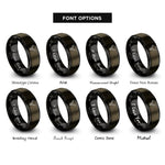font options for inside engraving on gunmetal & black deer skull antlers rings