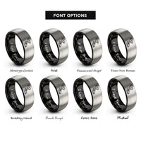 font options for inside engraving on black & silver deer skull rings