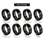 font options for inside engraving on black deer skull rings