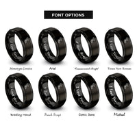 font options for inside engraving on black deer skull rings