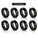 font options for inside engraving on black deer skull rings