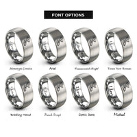 font options for inside engraving on grey deer skull rings