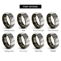 font options for inside engraving on gunmetal & gray deer skull rings